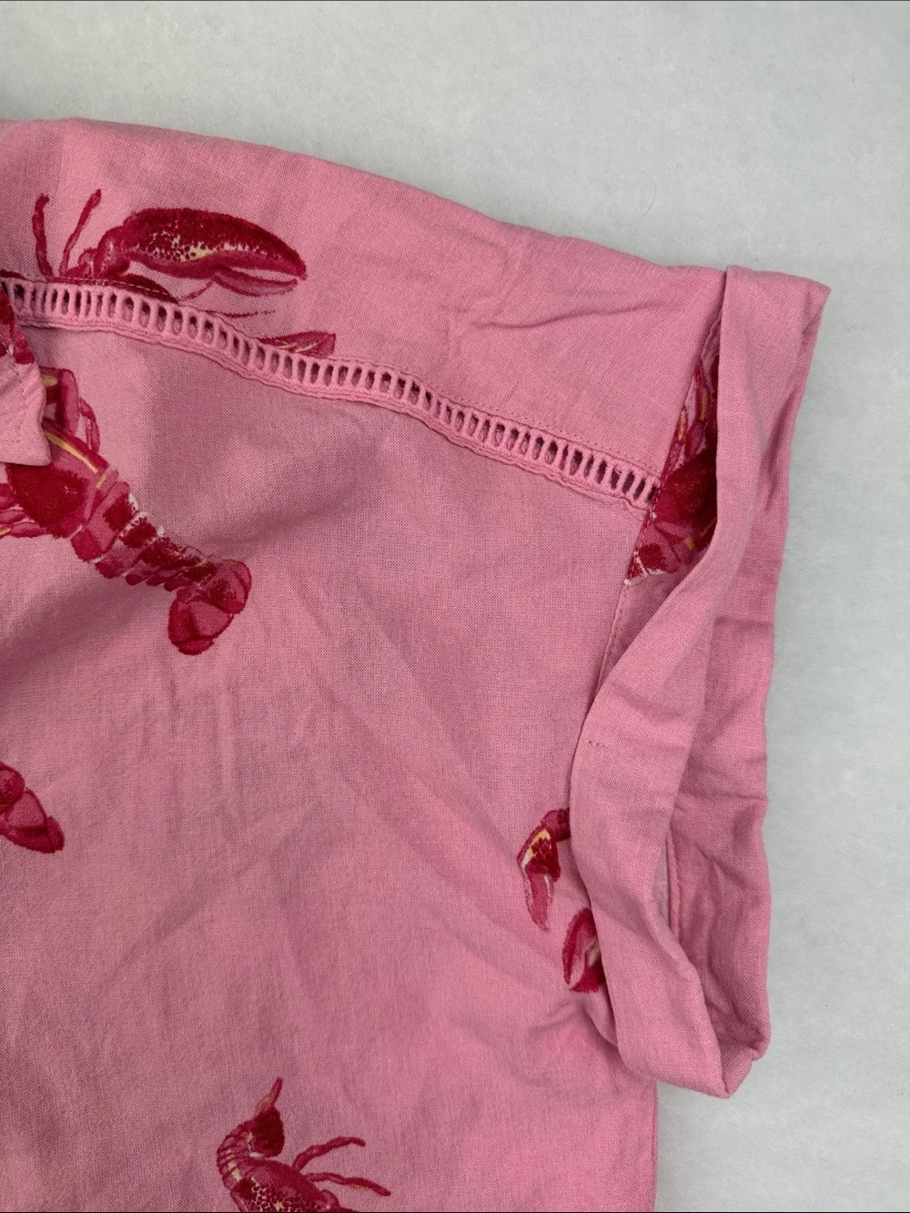 Pink Lobster Linen Viscous Print Button-Down Shirt SzXL - Picture 3 of 12